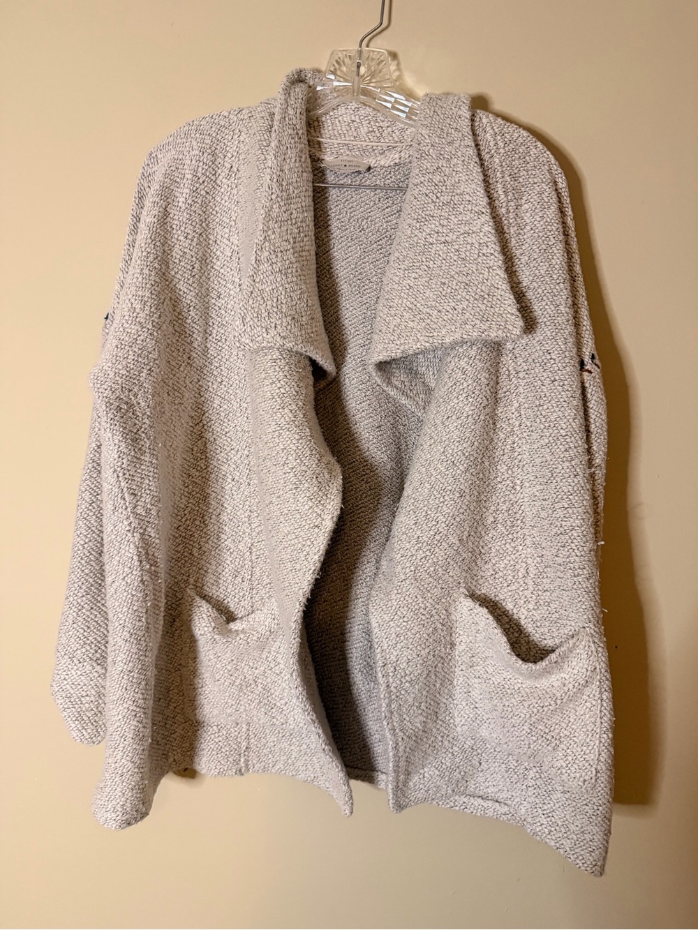 Lucky Brand Cozy Open-Front Women's Cardigan Sweater in Light Gray